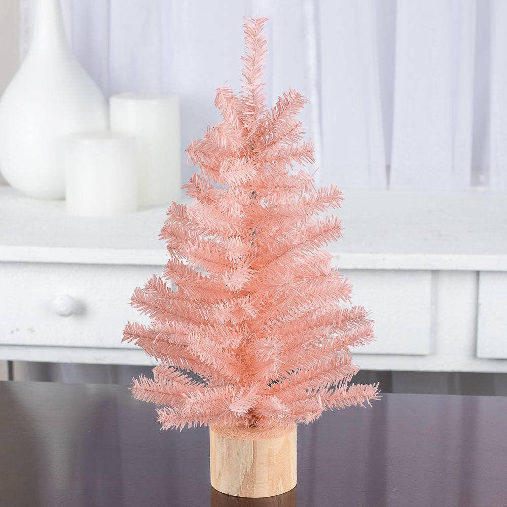 Factory Direct Craft - Wholesale Artificial Christmas Tree - 15" Designer Pink Small Artificial Pine Tree3
