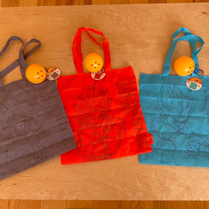 DBZ Reusable Tote Bag in DragonBall on Carabiner Holder for wholesale by Tooti Frooti