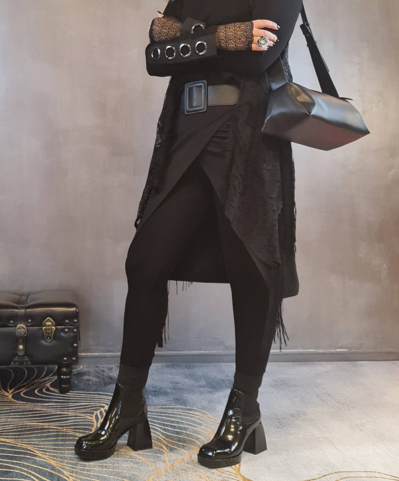 Simple Moderne - Wholesale Rok - Dames - Simple Moderne vintage punk legging met halve rok17