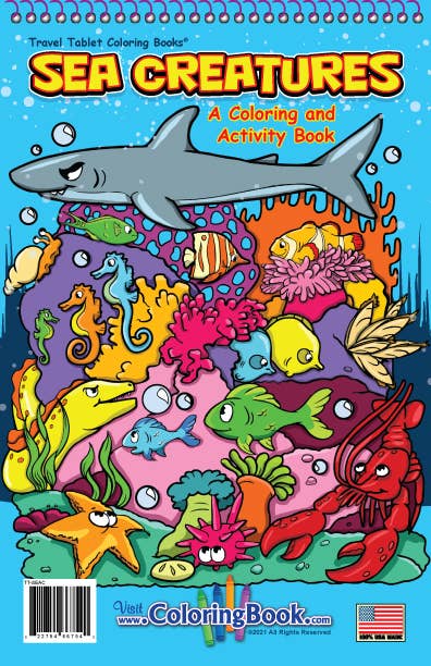 Really Big Coloring Books | ColoringBook.com – Livro para colorir - Crianças e bebés por atacado – Pacote com 12 criaturas marinhas 5,5 “x 8,5"0