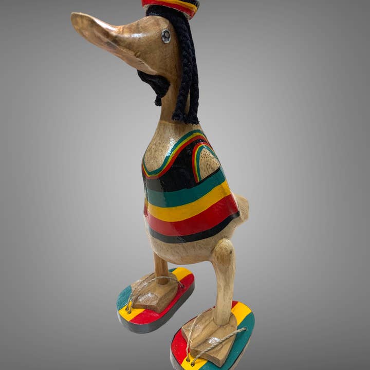 Batik Indah - Wholesale Ornament - Bamboo Rasta Duck Ornament - 25cm