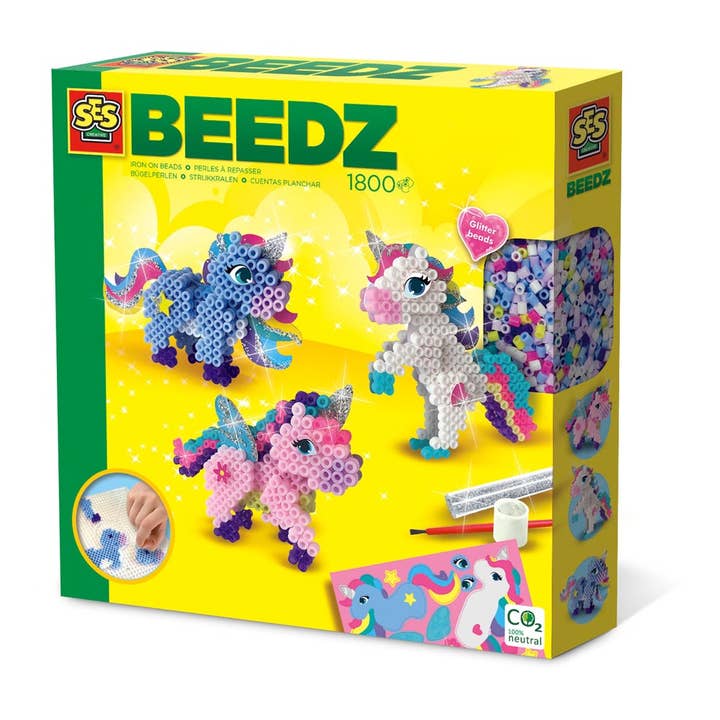 SES CREATIVE Beedz Iron-on Beads Unicorns Pegboard, 1800 iro for wholesale by Meroncourt Europe Ltd