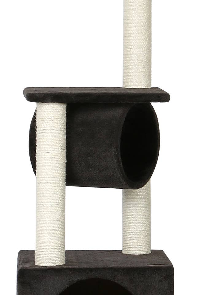 Misty Anthrazit, Kratzbaum mit 2 Höhlen und 2 Plattformen für den Großhandel von Wouapy