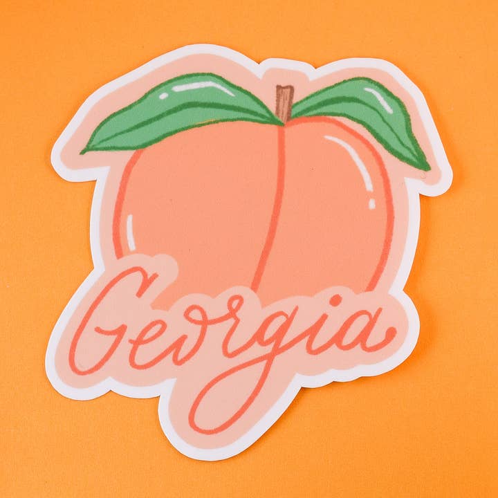 Georgia Peach Sticker for wholesale by Sunglow Paper Co.
