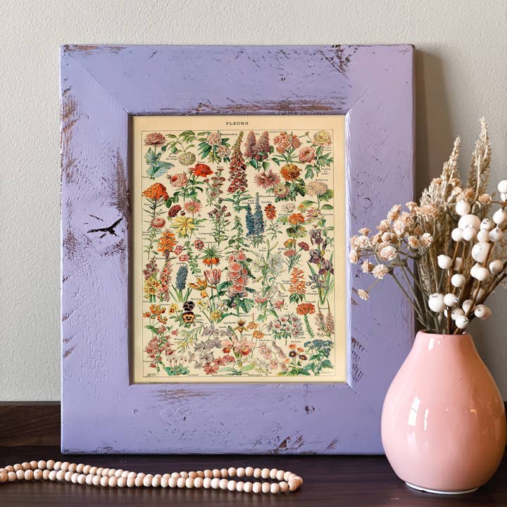 Swinford Designs - Wholesale Art Print - Fleurs Vintage Flower Chart - Choose Frame Size & Color6