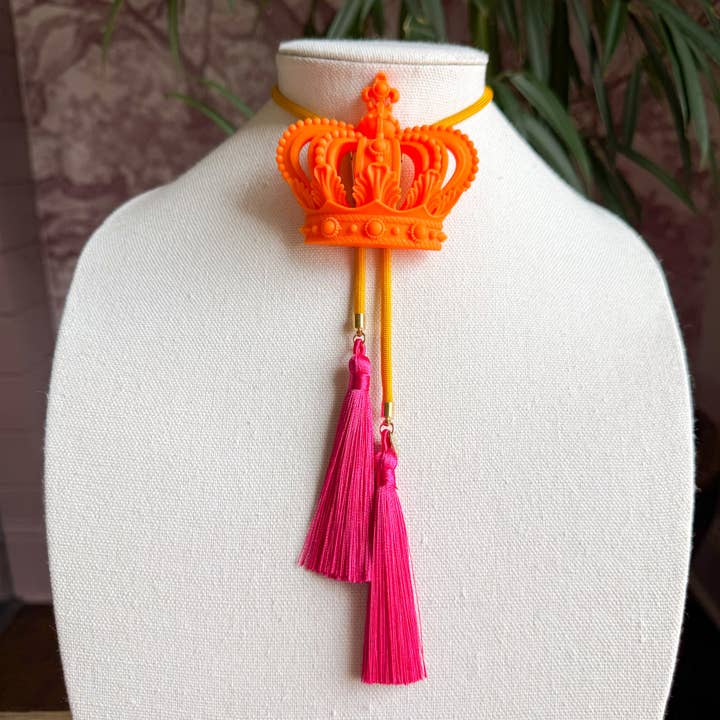 Crown Bolo Orange Citrus with Golden Yellow & Fuchsia for wholesale by Rahya Jewelry Design