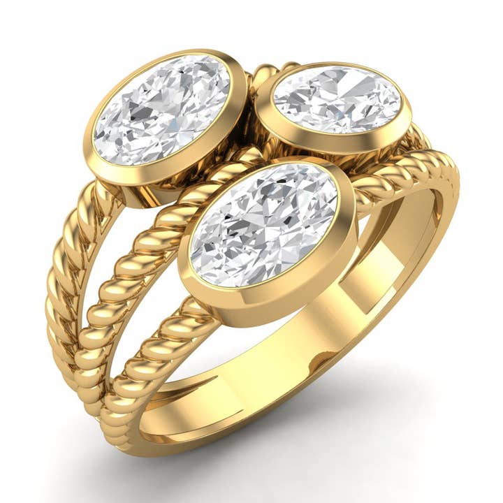 1,50 Ctw Oval Moissanite Diamant 925 Sterling Sølvring for engroshandel hos Star Joya