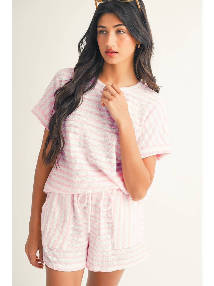 Little Daisy Closet - Wholesale Top & Pant Set (NOT Loungewear) - Women's - LDC Daily Shift Stripe Print Set
