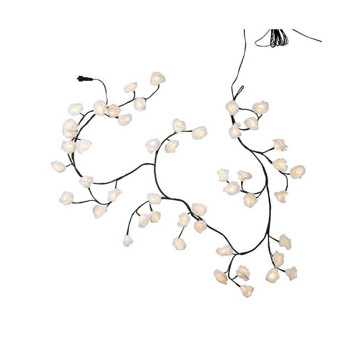 Kurt S. Adler, Inc. - Wholesale Bunting/Garland - 6'GREEN GARLAND W/48L WM W ROSE LIGHTS2