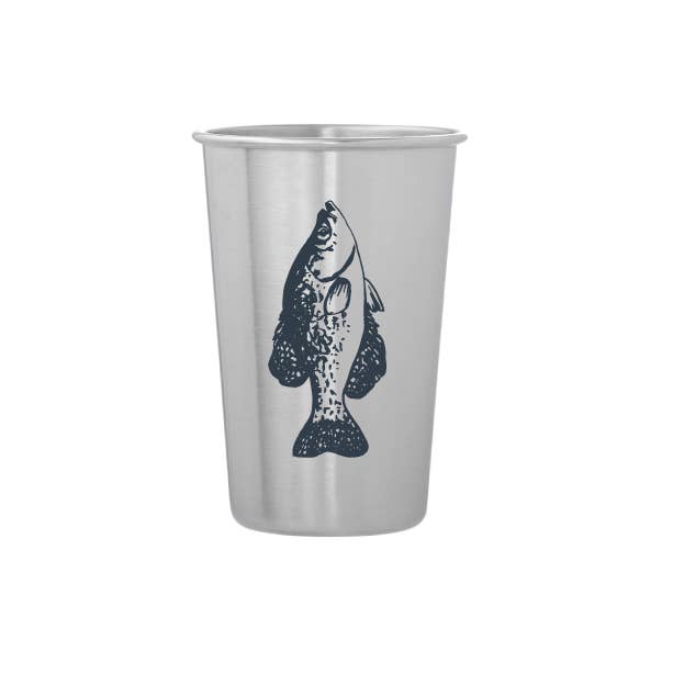 Vital Industries - Wholesale Drinking Glass/Cup - Gone Fishing Stainless Steel Pint Tumblers