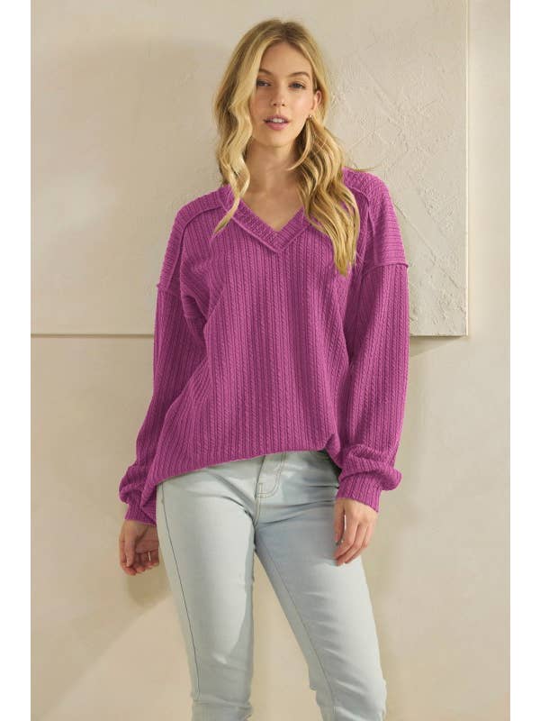 HEIMISH - Wholesale Tunic - Women's - ET7650-24 LONG PUFF SLEEVE SOLID TOP3