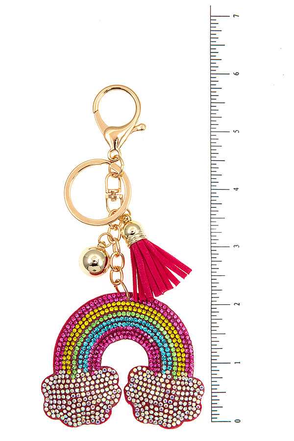 AS SHOWN RHINESTONE PAVE RAINBOW KEYCHAIN for wholesale on Faire1