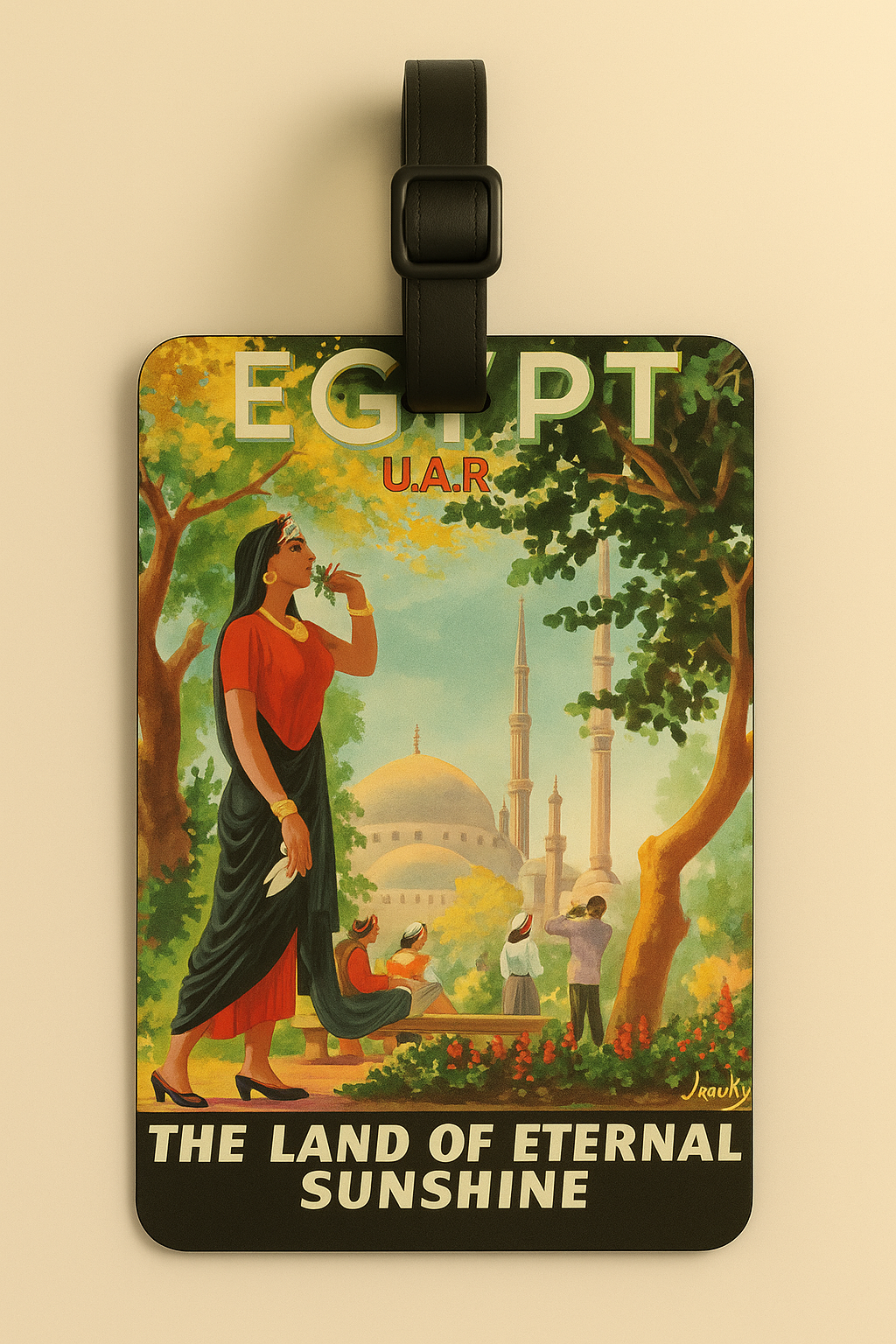 Jolitee - Vente Étiquette pour bagage - Étiquettes de bagages en cuir végétalien : Art d'affiche vintage6