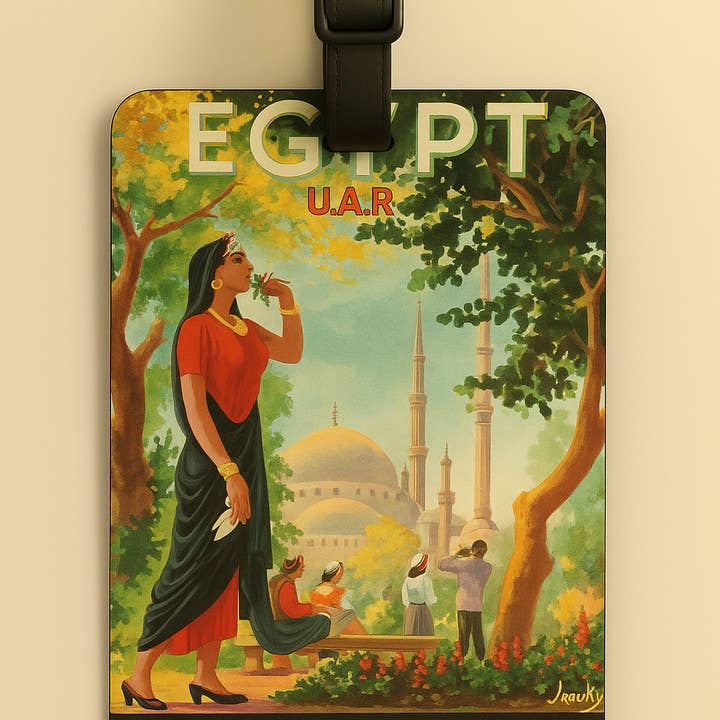 Jolitee - Vente Étiquette pour bagage - Étiquettes de bagages en cuir végétalien : Art d'affiche vintage6