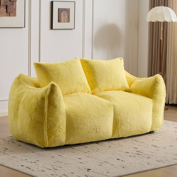 39F Inc. - Wholesale Sofa - 2-Seat Giant Faux Fur Bean Bag Couch ( 6 Colors) No Assembly34