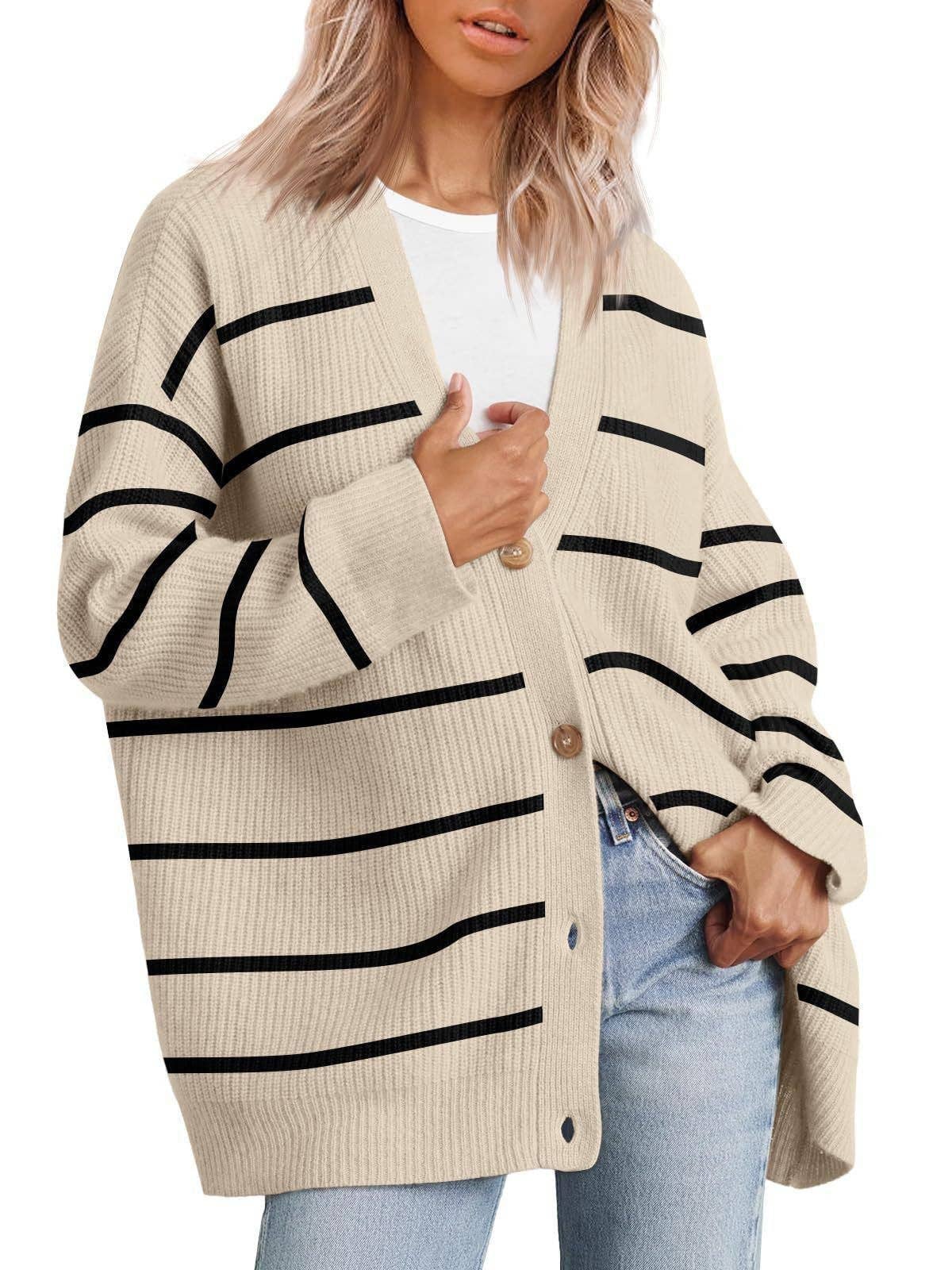 Chicto - Vente Cardigan – femme - Cardigan en tricot simple à boutons et col en V, pull de couleur unie10