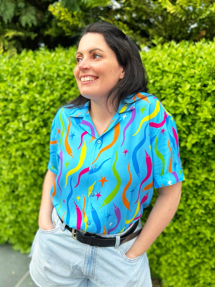 Wiggly Unisex Hawaiian Shirt for wholesale by Thread Type Ltd