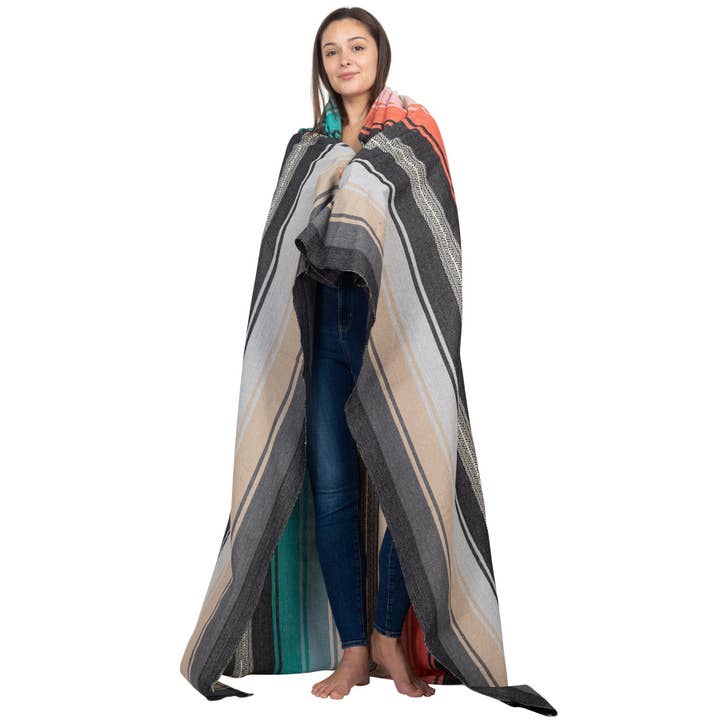 Granite Serape Stripe Beach Blanket for wholesale on Faire