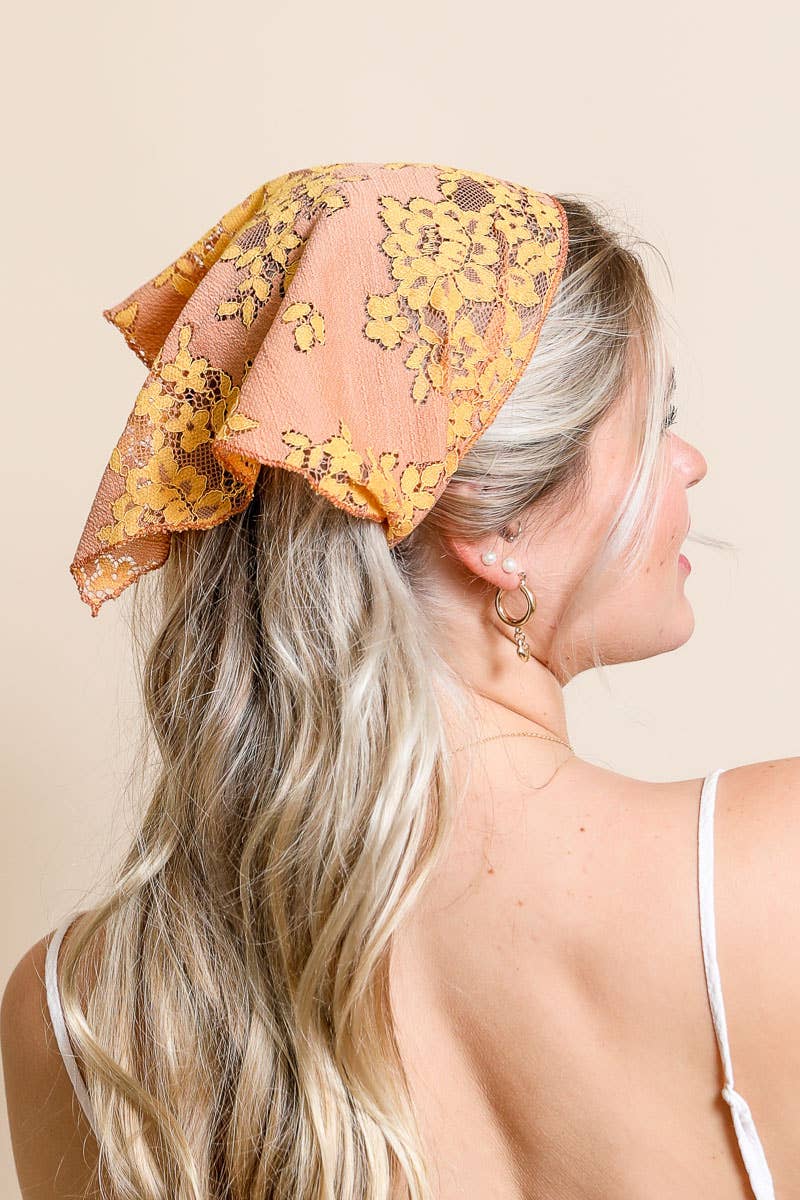 Leto Accessories - Wholesale Head Scarf - Women's - Chic Boho Lace Headscarf with Vintage Floral Patterns 💐6