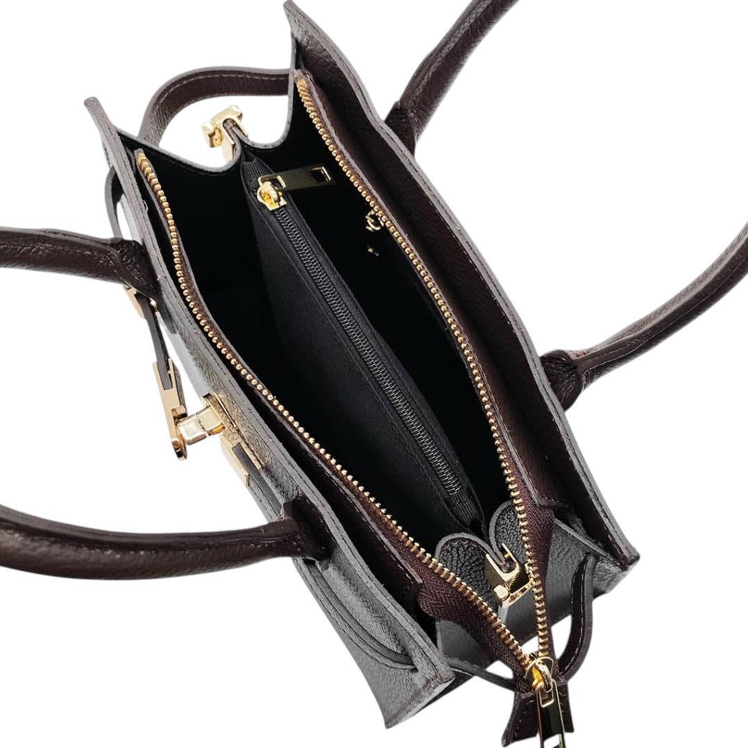 MODARNO - Wholesale Top Handle Bag - Women's - Modarno "Gina" handbag and shoulder bag in genuine leather 28x14x20cm3