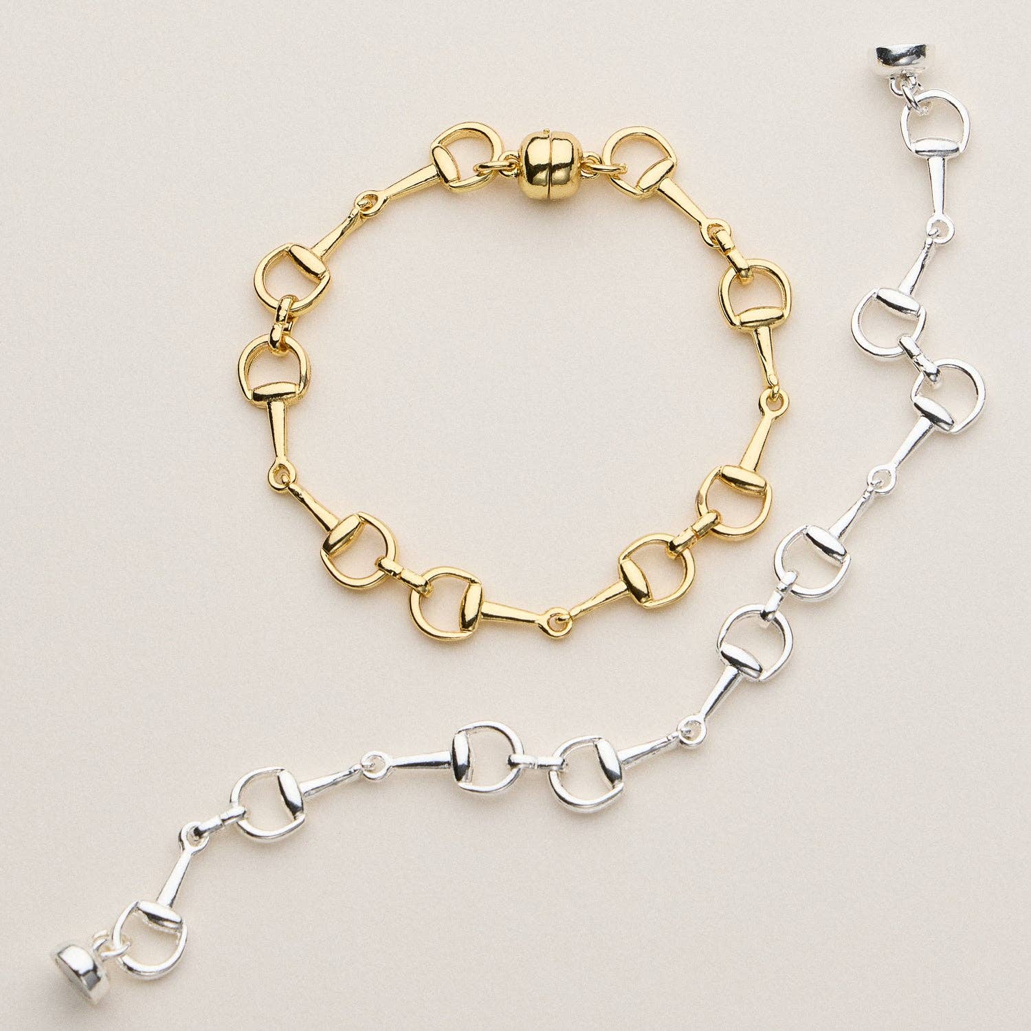Frem – wholesale Jewellery set – Gold and Silver Bit Chain Bracelet Set1