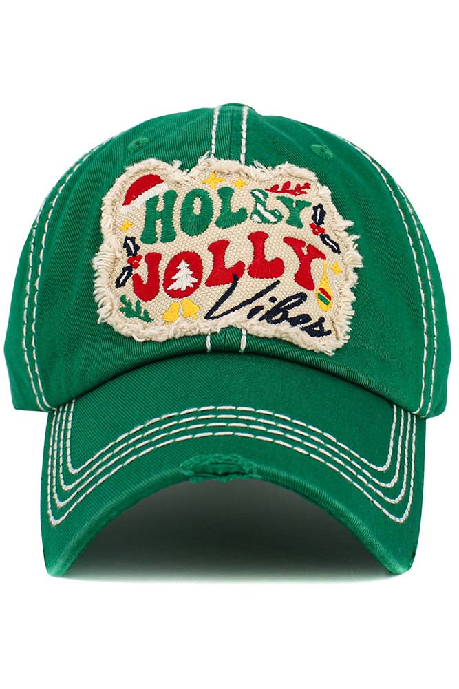 Hana - Wholesale Baseball Cap - Women's - HOLLY JOLLY VIBES Christmas Washed Vintage Baseball Cap6