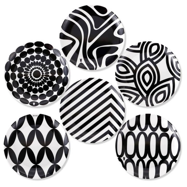French Bull - Wholesale Appetizer Serveware - Black and White 6.5" Appetizer Plate - Set of 63