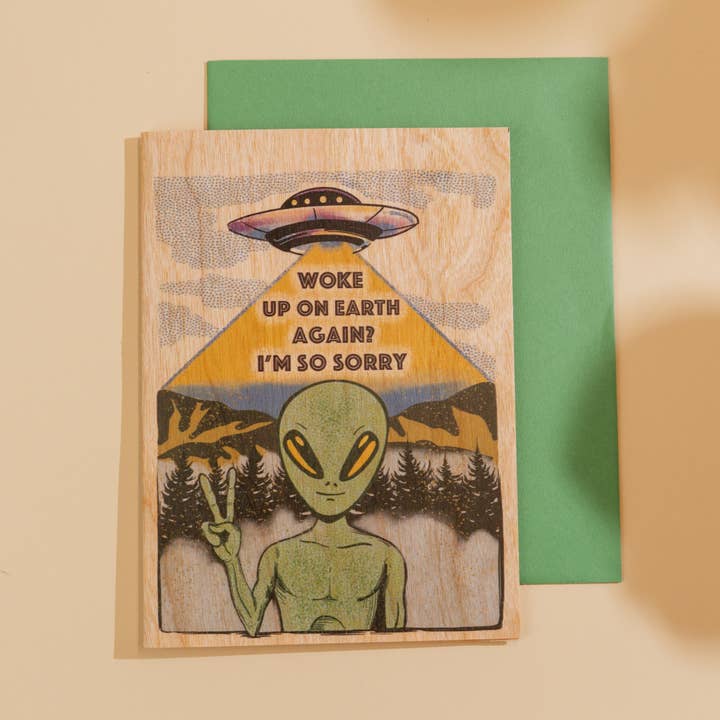 Tarjeta de Madera Plegable - Alienígena Simpático para venta al por mayor de Spitfire Girl