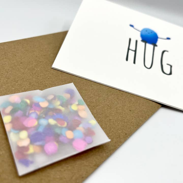 Hug Blib Card With Blank Inside - Thinking Of You Care Card for wholesale by Patricia Mulder