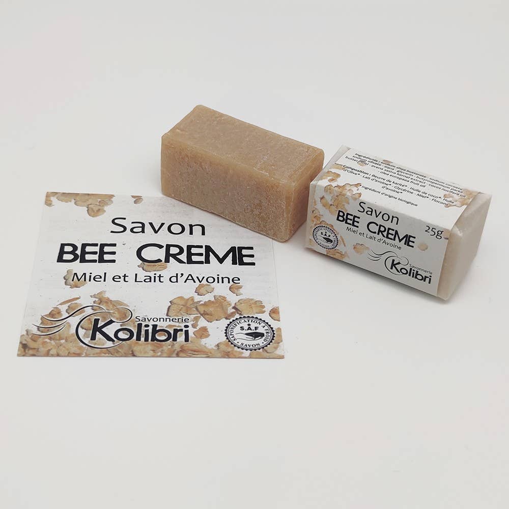 Savonnerie Kolibri - Wholesale Bar Soap - Bee Creme Soap 25g (Guest) - Honey and Oat Milk1
