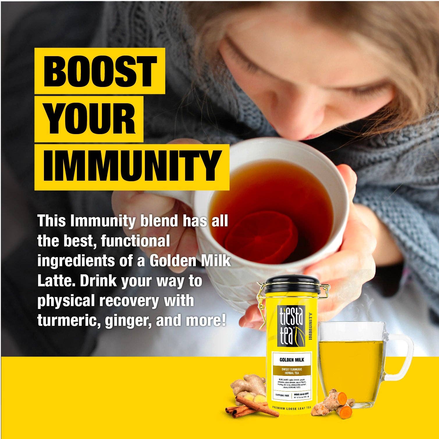 Tiesta Tea Company (loose leaf teas & accessories) - Wholesale Loose Tea - Golden Milk - Sweet Turmeric Herbal Tea3