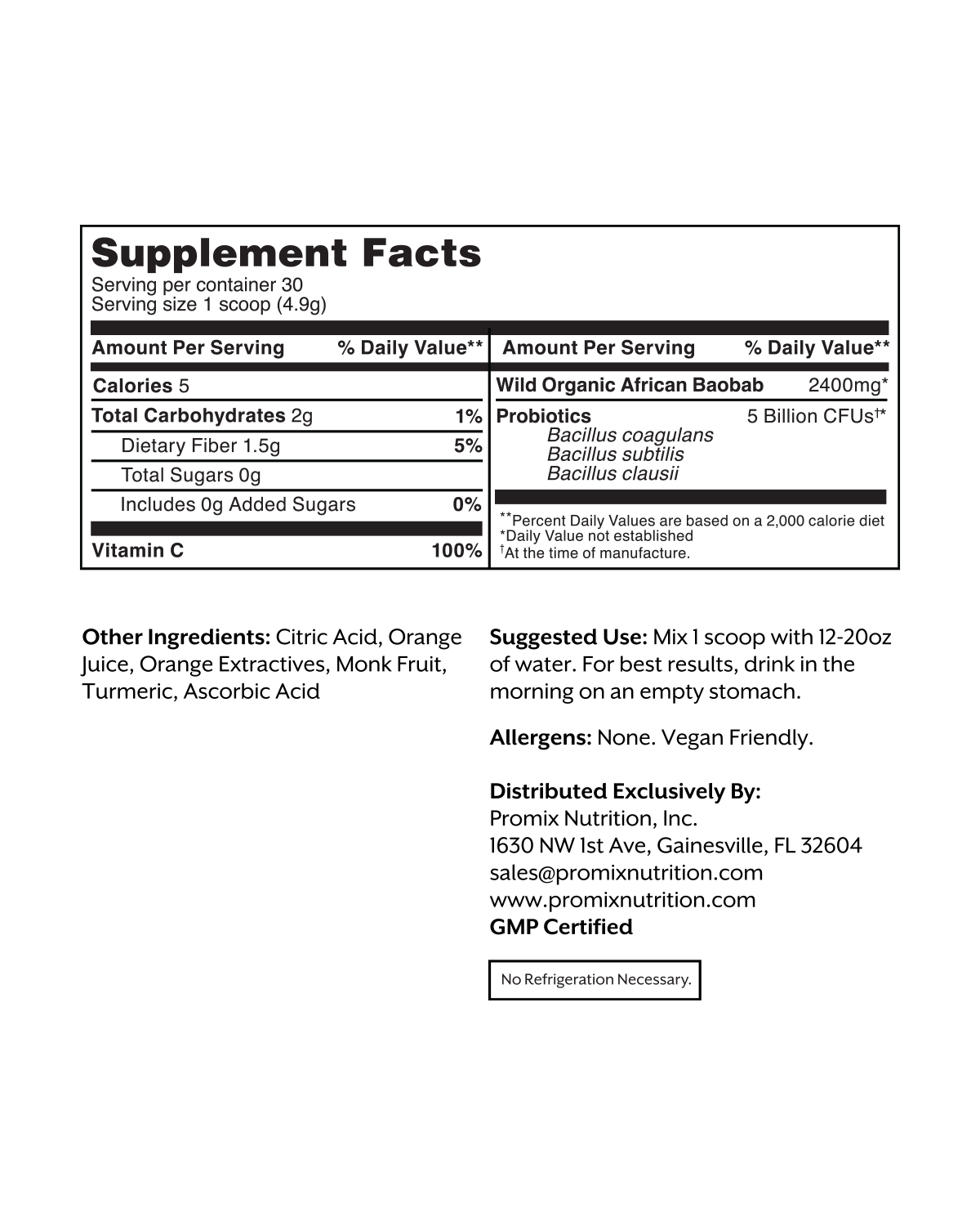 Promix - Wholesale Oral Supplement/Vitamin - Debloat: Prebiotic + Probiotic5