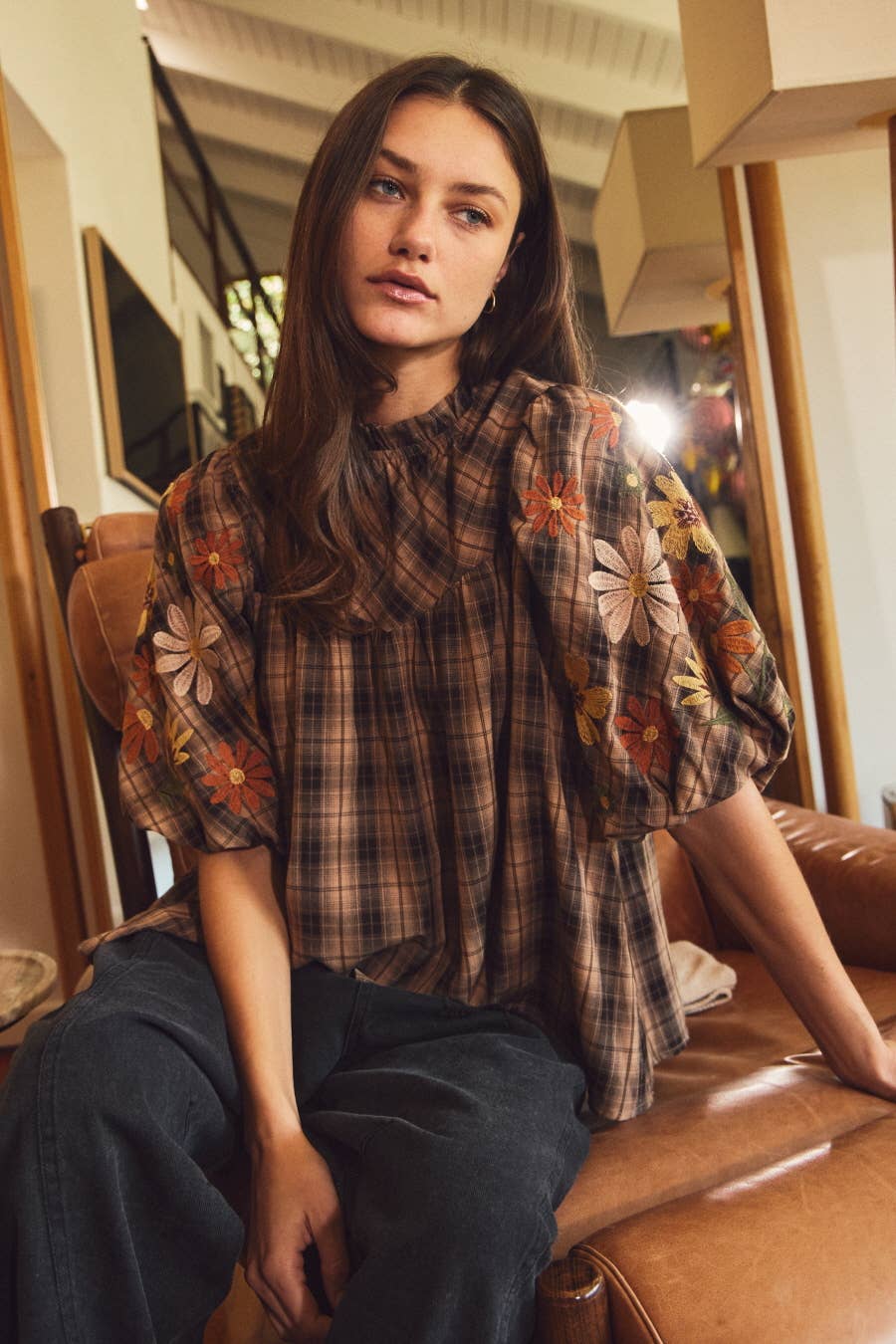 Oddi - Wholesale Blouse - Women's - Plaid Puff Sleeve Blouse5