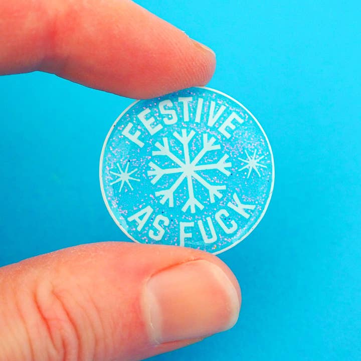 Hand Over Your Fairy Cakes - Wholesale Lapel pin/button - Festive As Fuck Snowflake Enamel Pin1