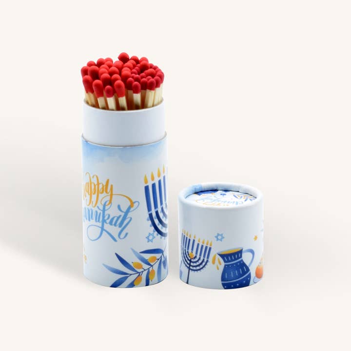 Ner Mitzvah - Wholesale Matches - Extra Long Chanukah Matches - 40 Matches/Box - Blue Tube