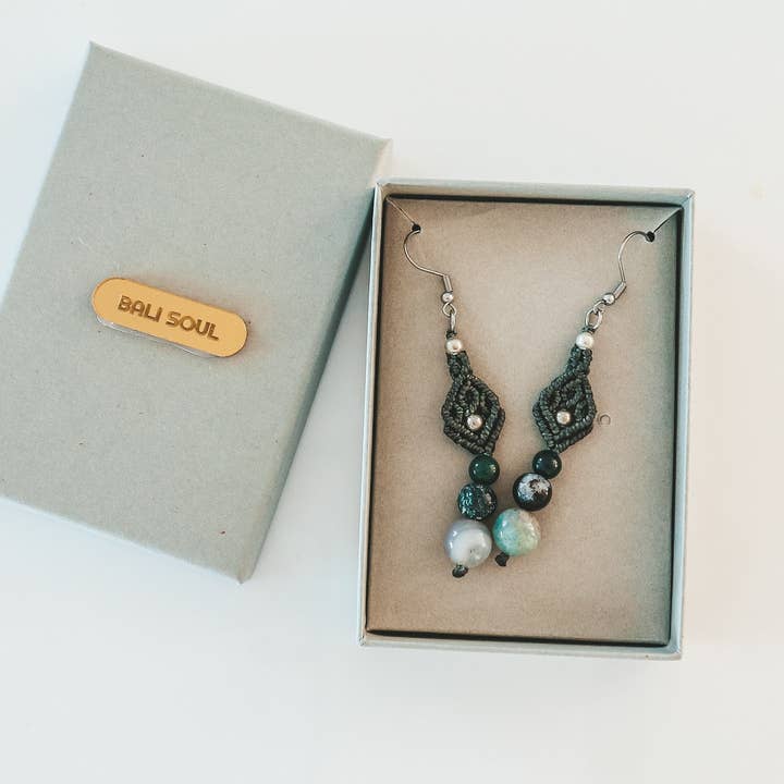 Gemstone Macrame Earrings and other Purchase Wholesale macrame materials. Free Returns & Net 60 Terms on Faire trending on Faire.