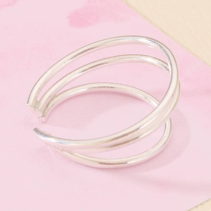 Otis Jaxon London – wholesale Cuff/wrap earrings – Triple Bar Ear Cuff Sterling Silver Earring