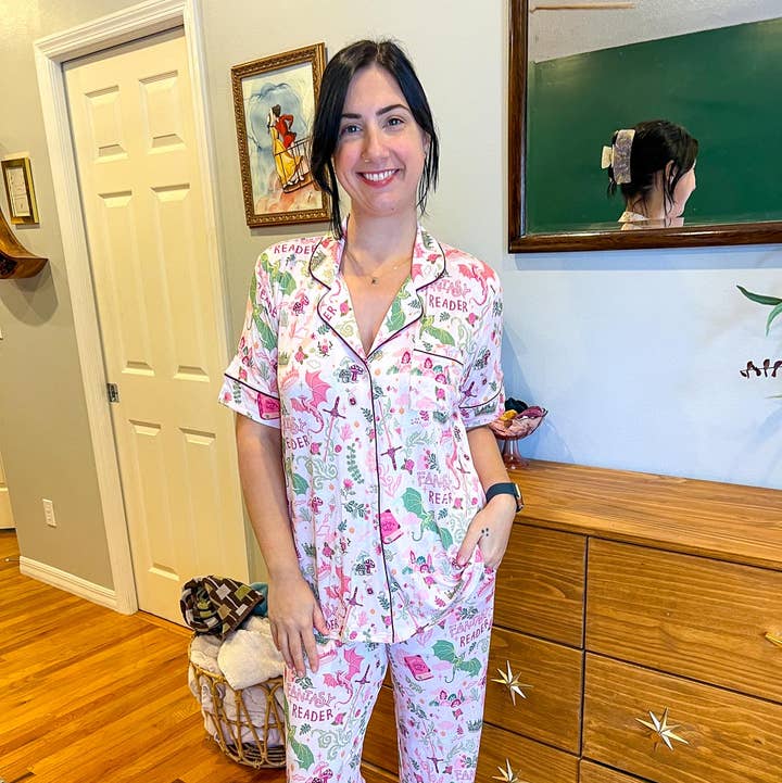 Blissfully Bookish Company - Wholesale Sleepwear Set - Women's - Fantasy Reader Bamboo Long Pants Pajama Set1