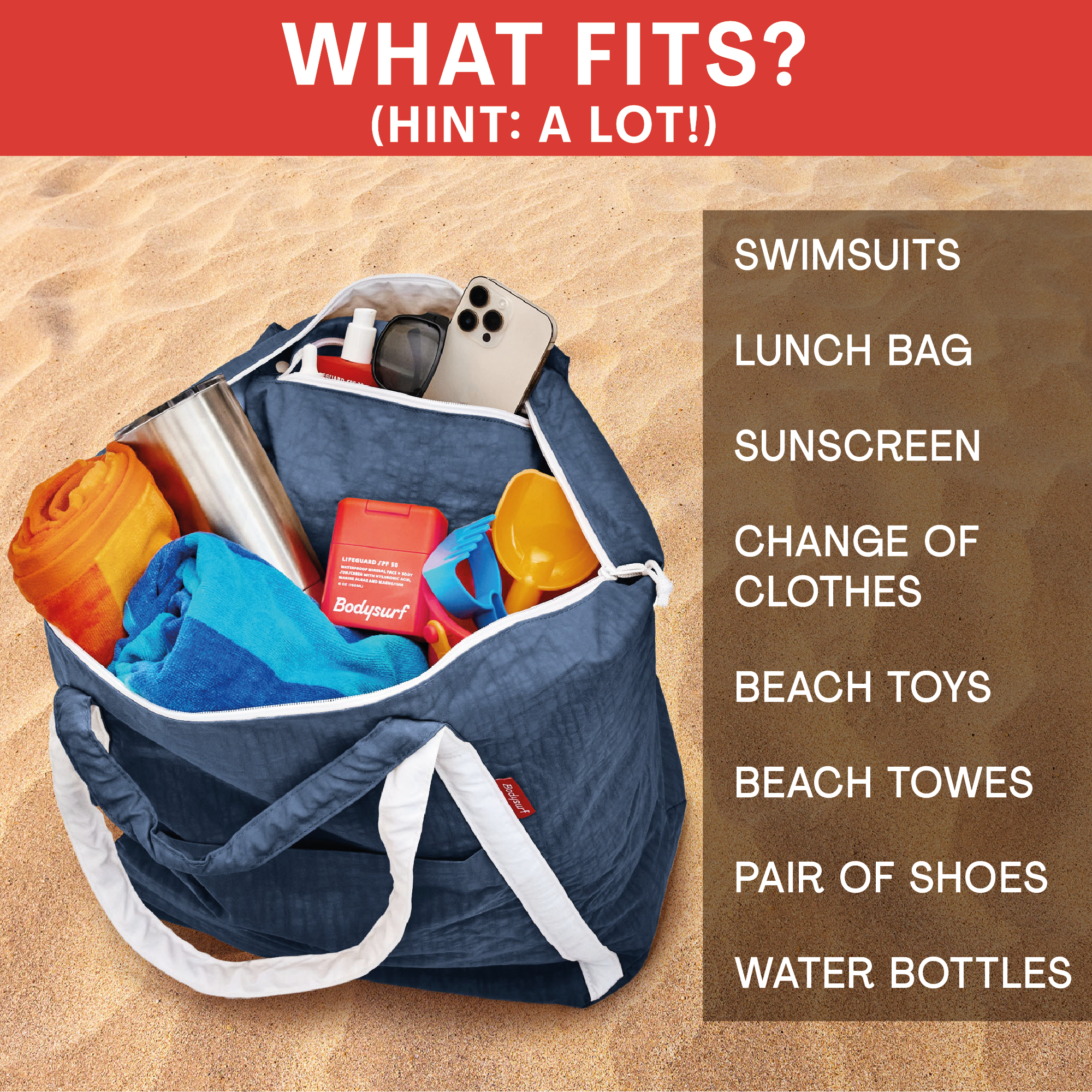 Bodysurf – Saco de praia por atacado – Bolsa de Praia Impermeável Extra Grande em Nylon Ripstop41