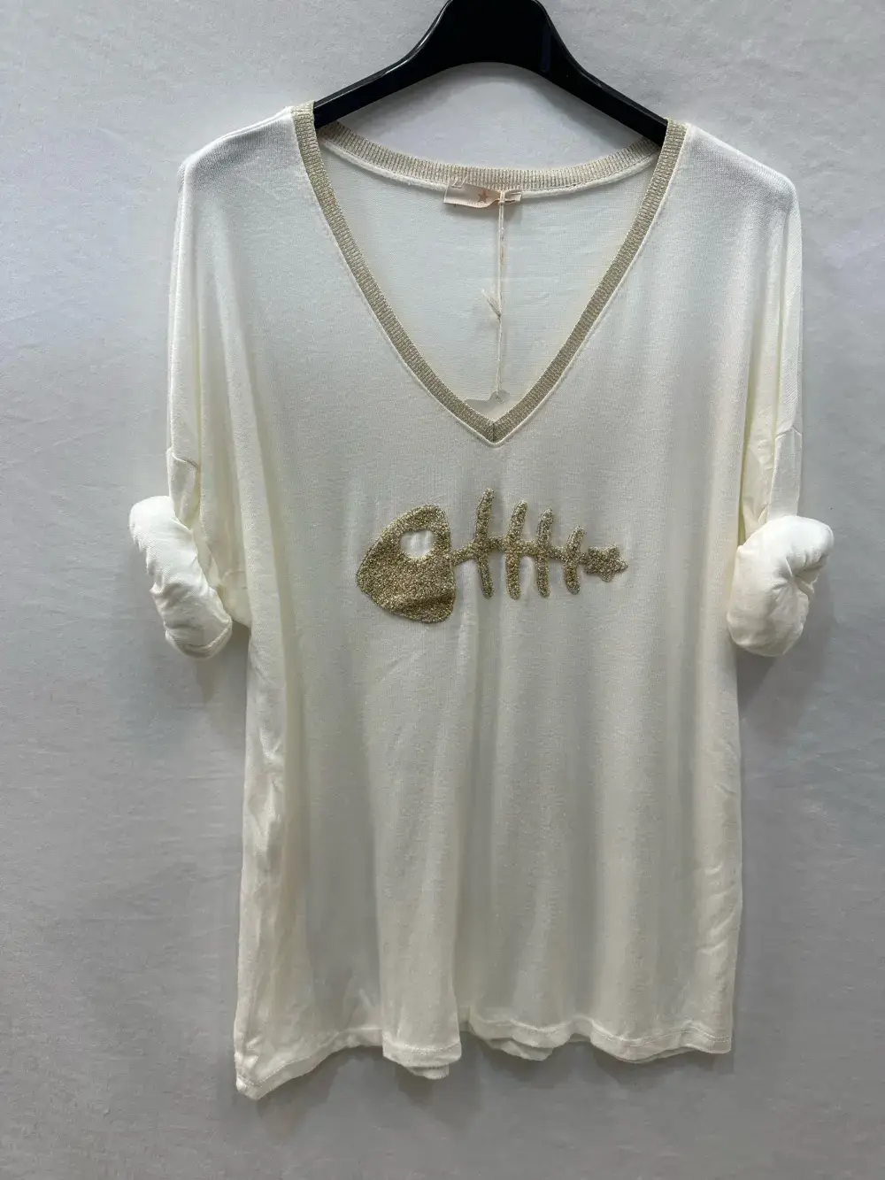 Mimi & Gogo - Wholesale Knit Sweater - Women's - Fine mesh embroidered big fish sweater lux @906443_PulGPoi9