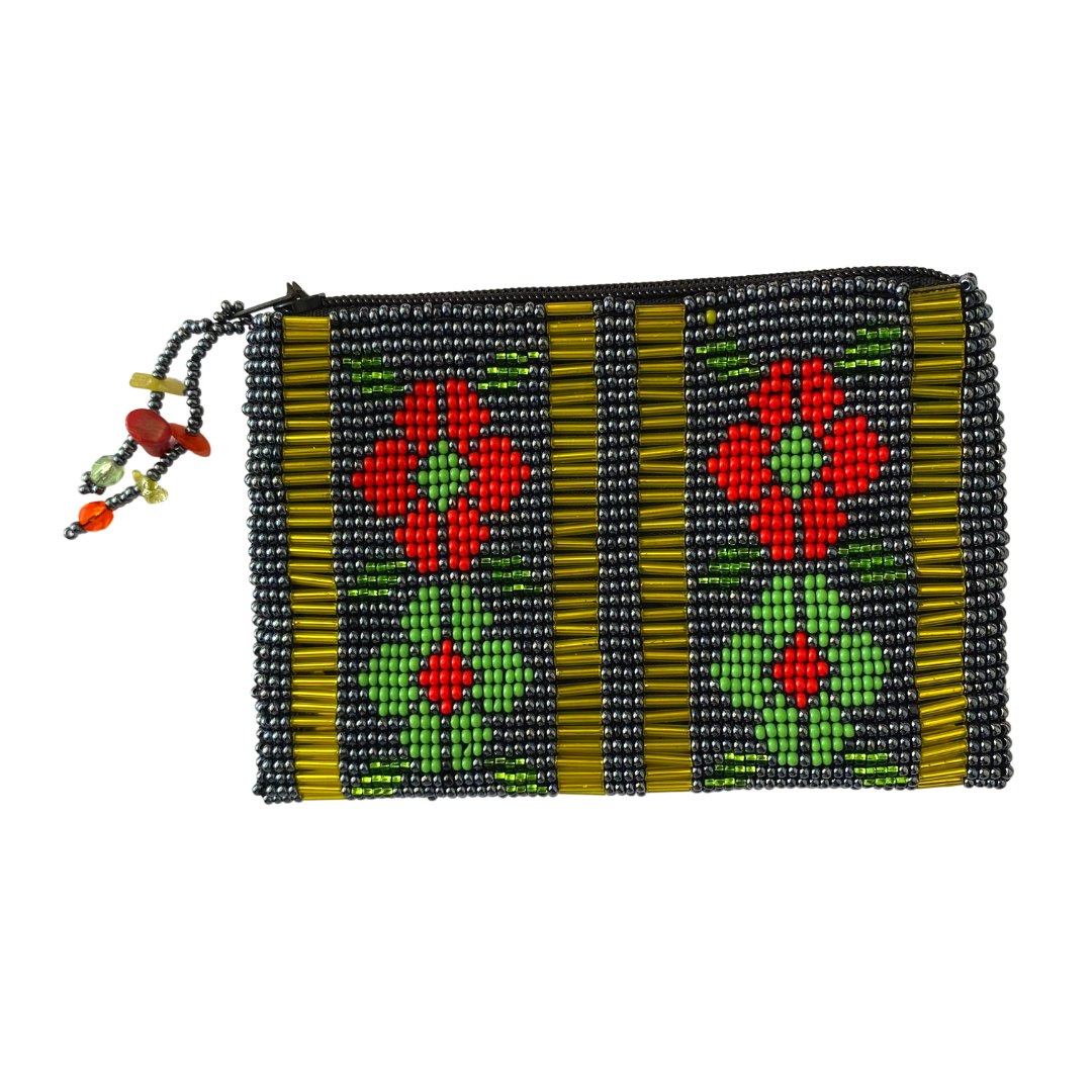 Lumily – Porta-moedas - Mulher por atacado – Porta-moedas com miçangas pequenas flores - Guatemala12