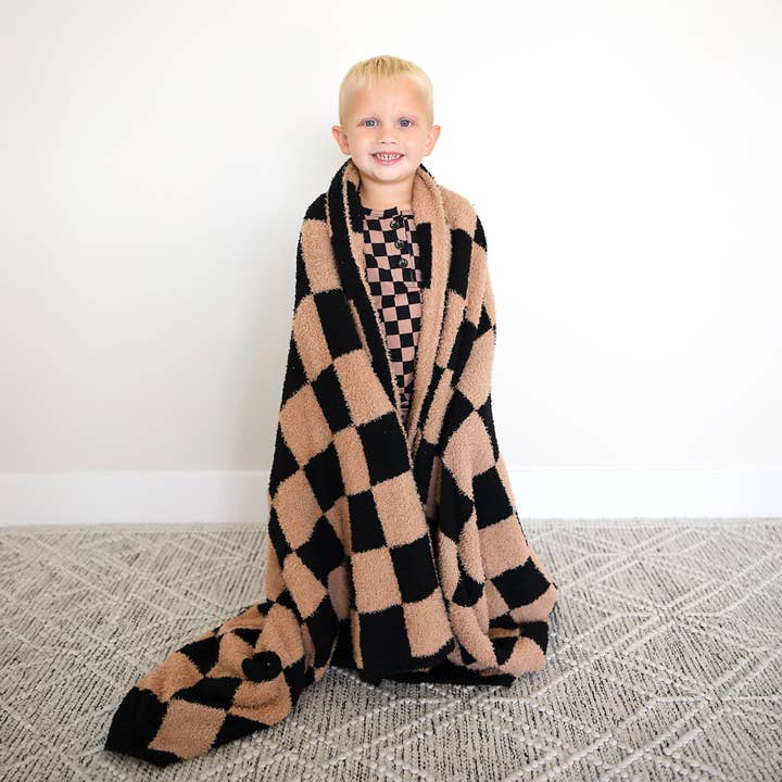 Gigi and Max - Wholesale Bedding Blanket - Kids & Baby - Bentley PLUSH BLANKET Cozy Soft Checks Home Gift7