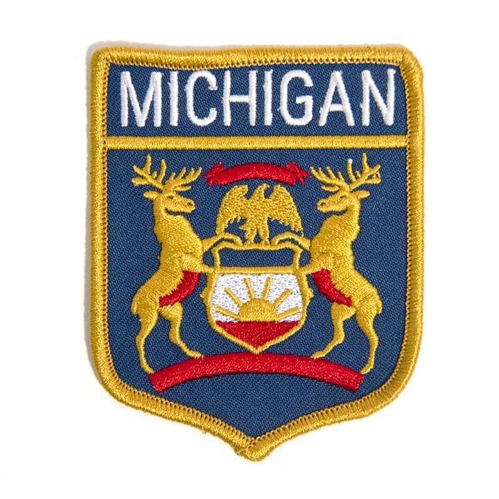 Michigan Coat of Arms Sew-On Patch for wholesale by Peninsulas