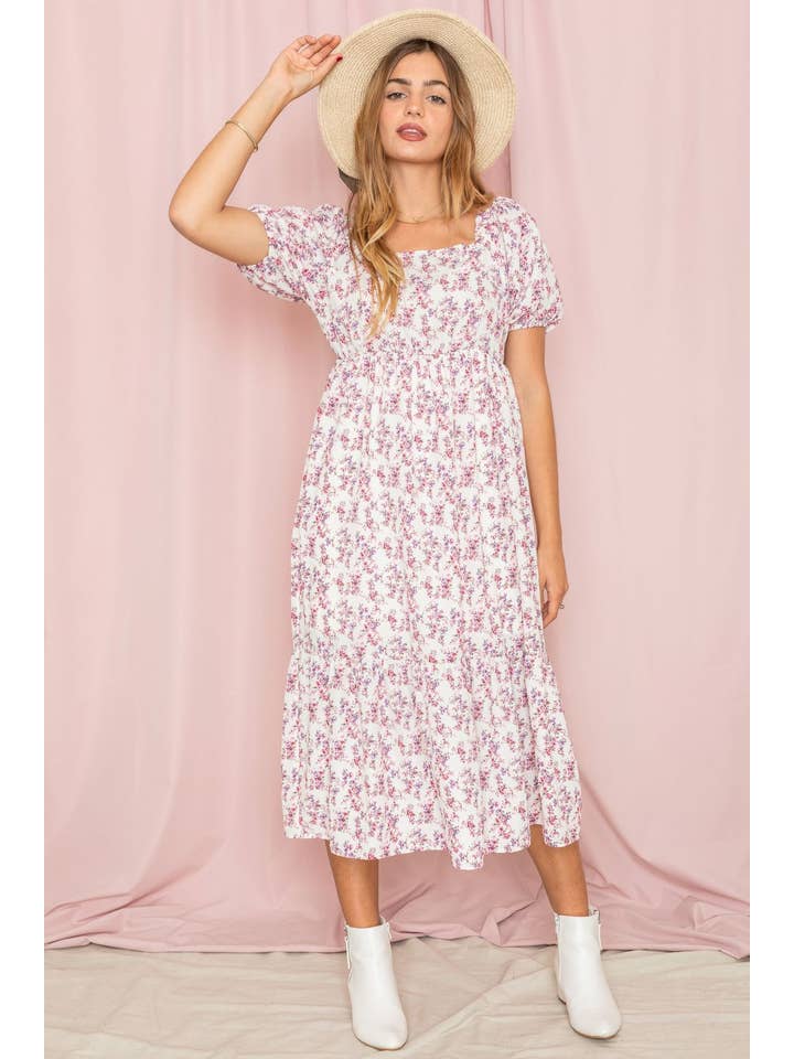 EG fashion - Vendita all'ingrosso Vestito - Donna - Prendisole con scollo quadrato a fiori taglie forti3