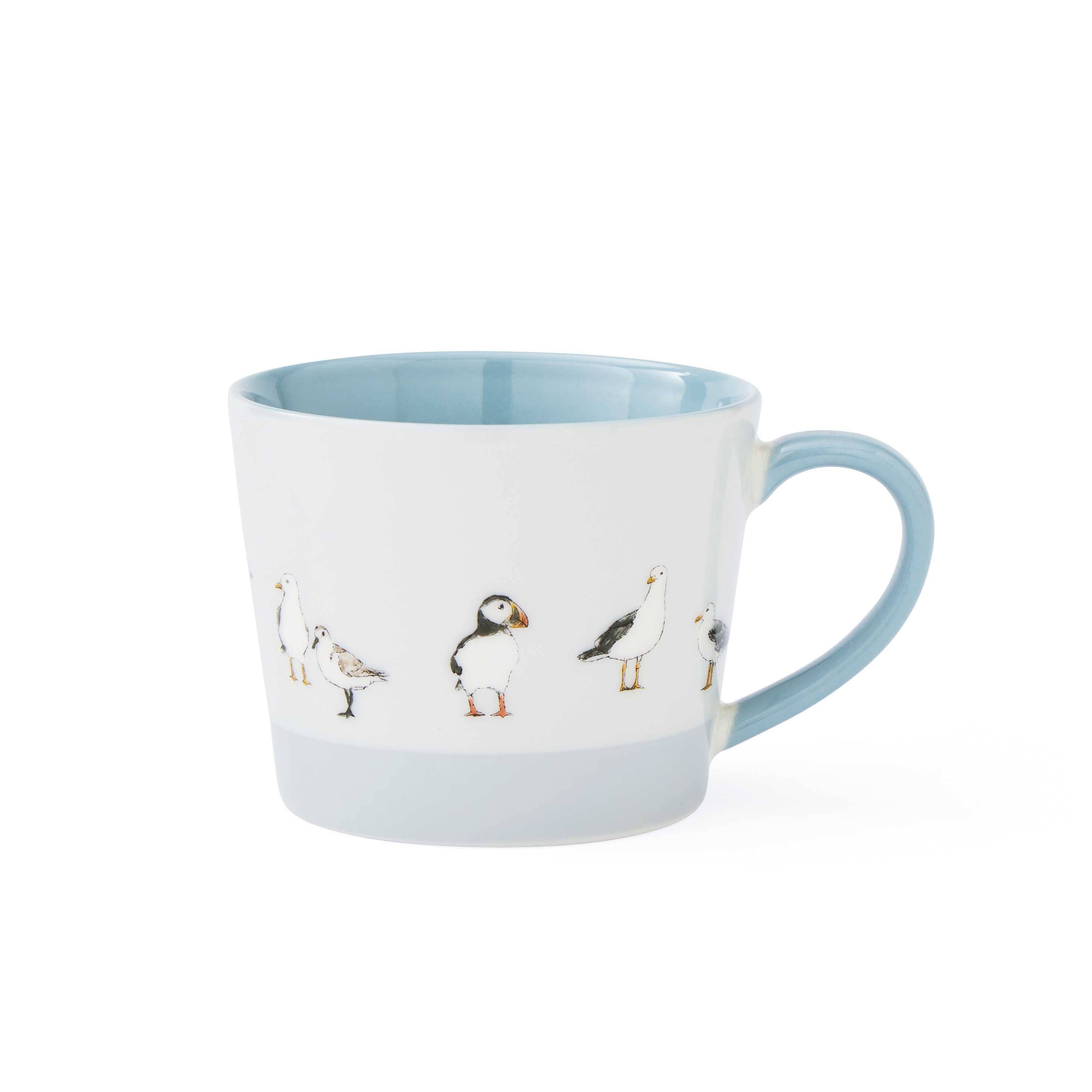 Blue Conical Mug Coastal Birds for wholesale on Faire2