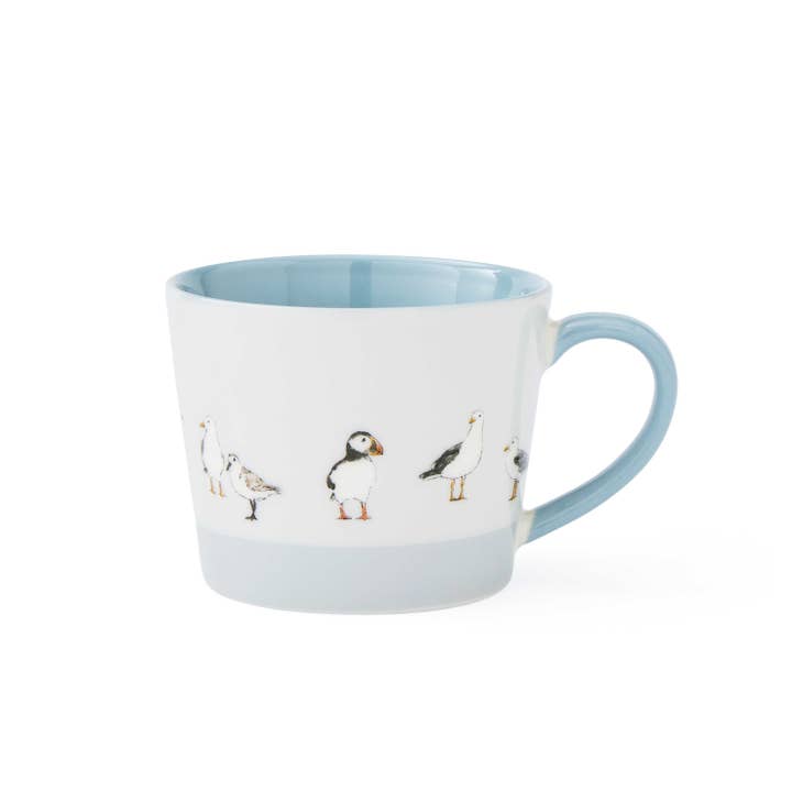 Blue Conical Mug Coastal Birds for wholesale on Faire2