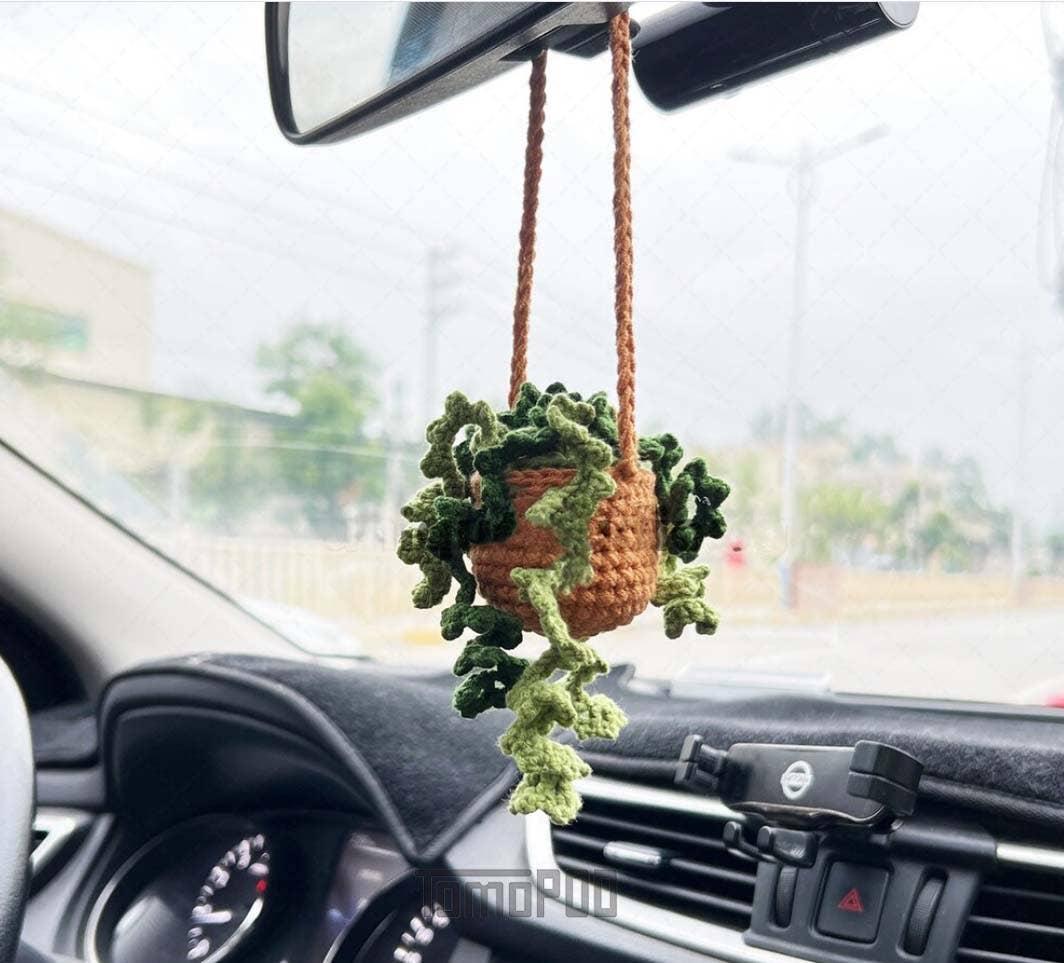 TOMOPOD LLC - Wholesale Car Decorative Charm - Unisex - Crochet Car Plant Hanging Decor, Crochet Hanging Vine Lover1