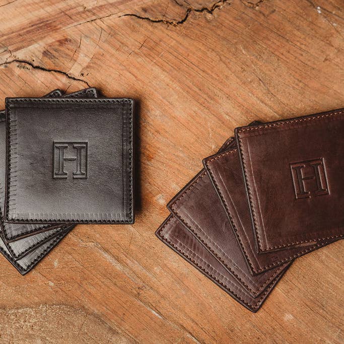 Coaster Set for wholesale by Hooks Crafted Leather Co.