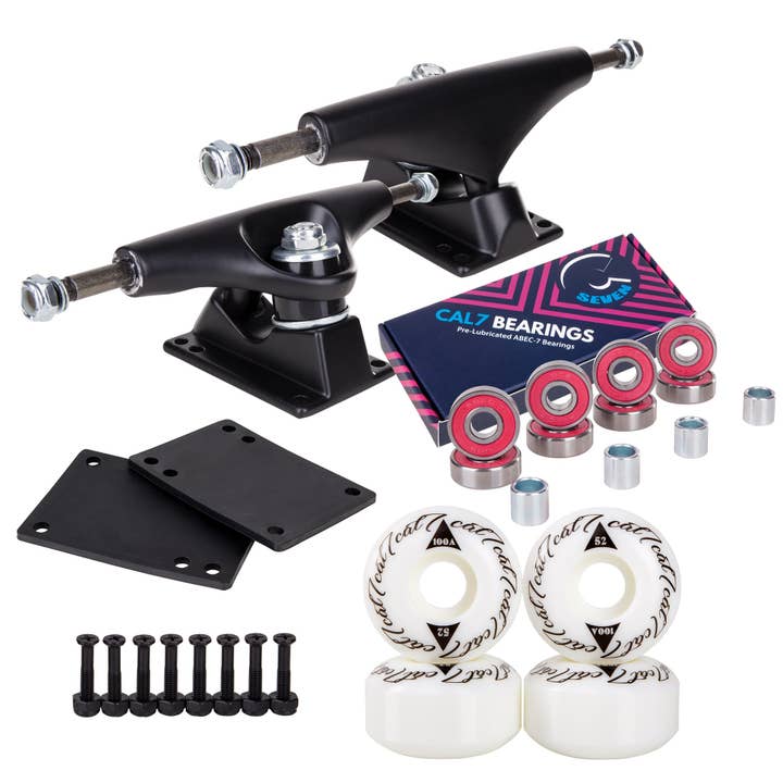 Cal 7 - Wholesale Sporting accessories - Skateboard Setup Combo | Matte Black Trucks & 100A Wheels3