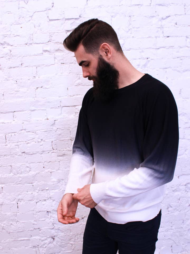 Faded Ombre Dip Dyed Men's Sweatshirt for wholesale by Am.A-Line Collections LLC